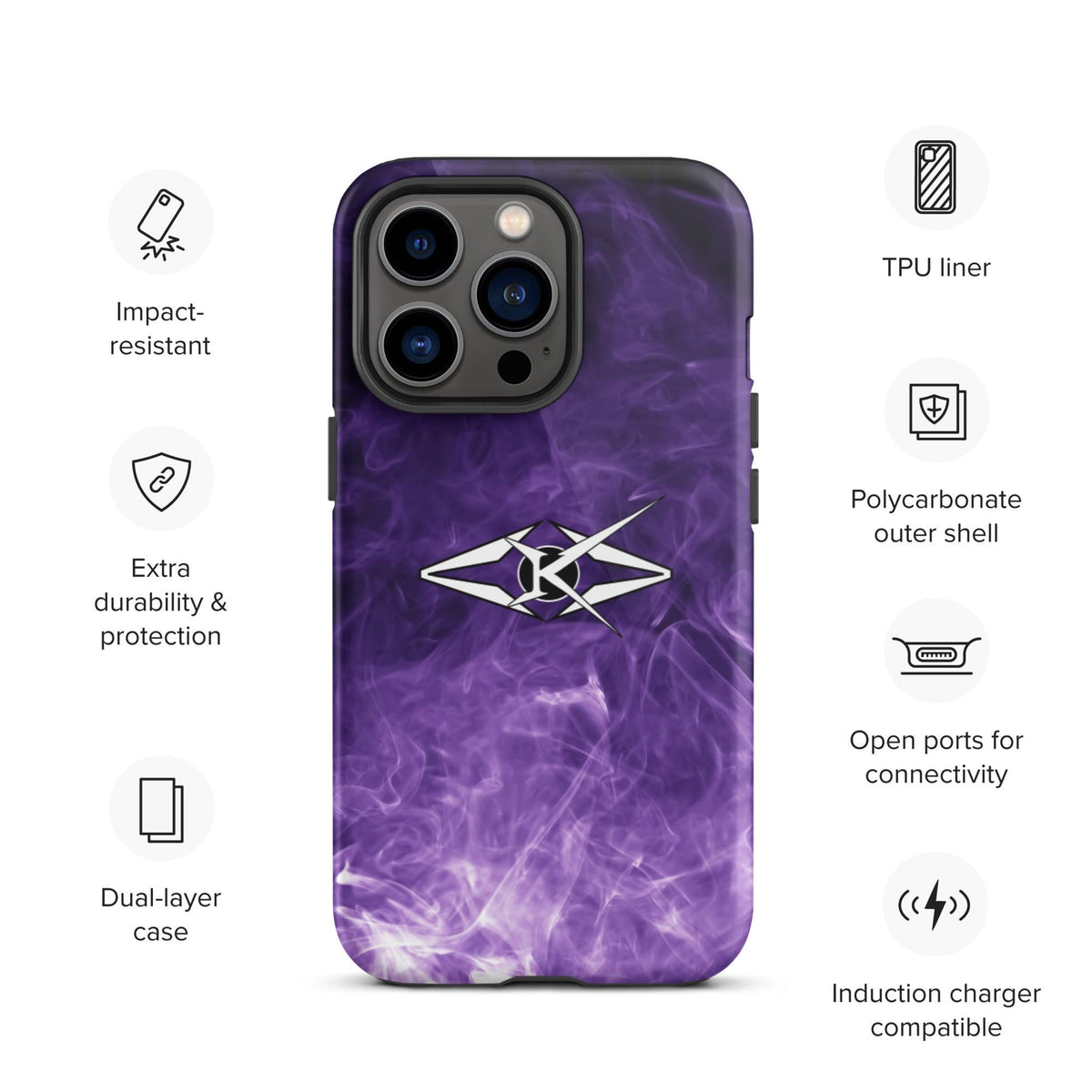 Tough Premium iPhone case - Purple - VYBRATIONAL KREATORS®