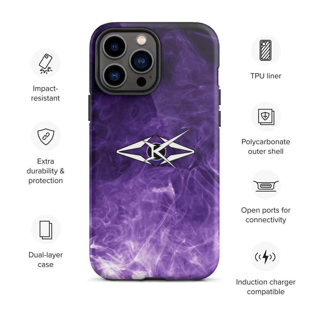 Tough Premium iPhone case - Purple - VYBRATIONAL KREATORS®