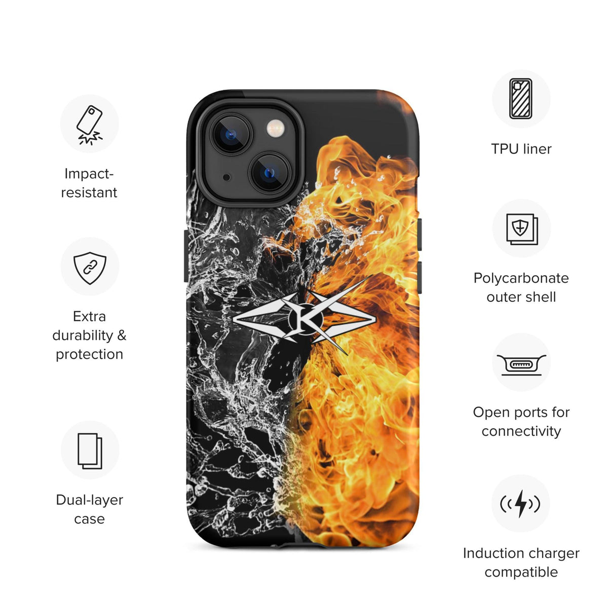 Tough iPhone case - Fire & Ice - VYBRATIONAL KREATORS®