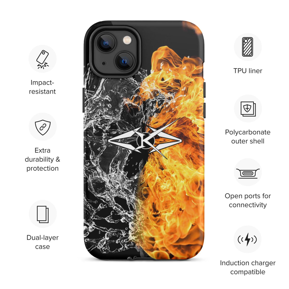 Tough iPhone case - Fire & Ice - VYBRATIONAL KREATORS®