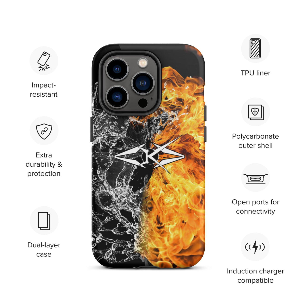 Tough iPhone case - Fire & Ice - VYBRATIONAL KREATORS®