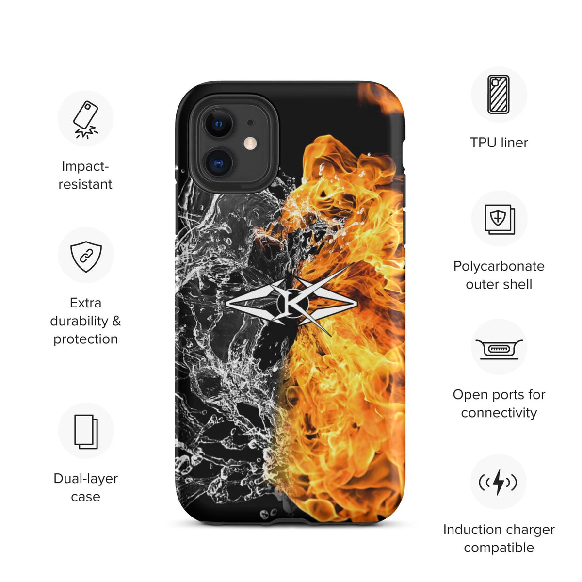 Tough iPhone case - Fire & Ice - VYBRATIONAL KREATORS®