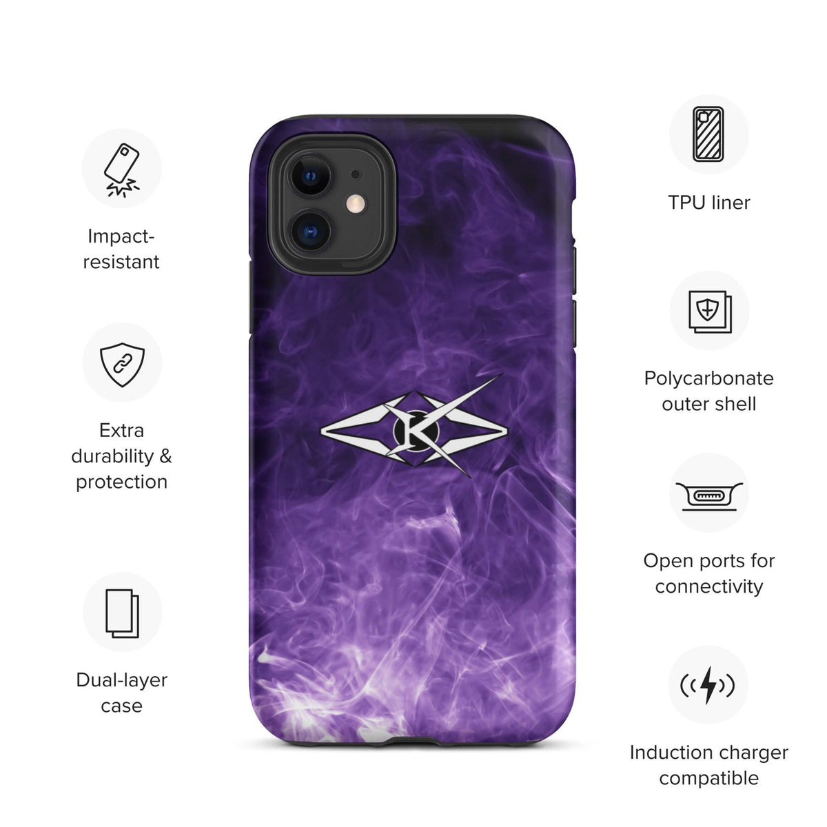 Tough Premium iPhone case - Purple - VYBRATIONAL KREATORS®