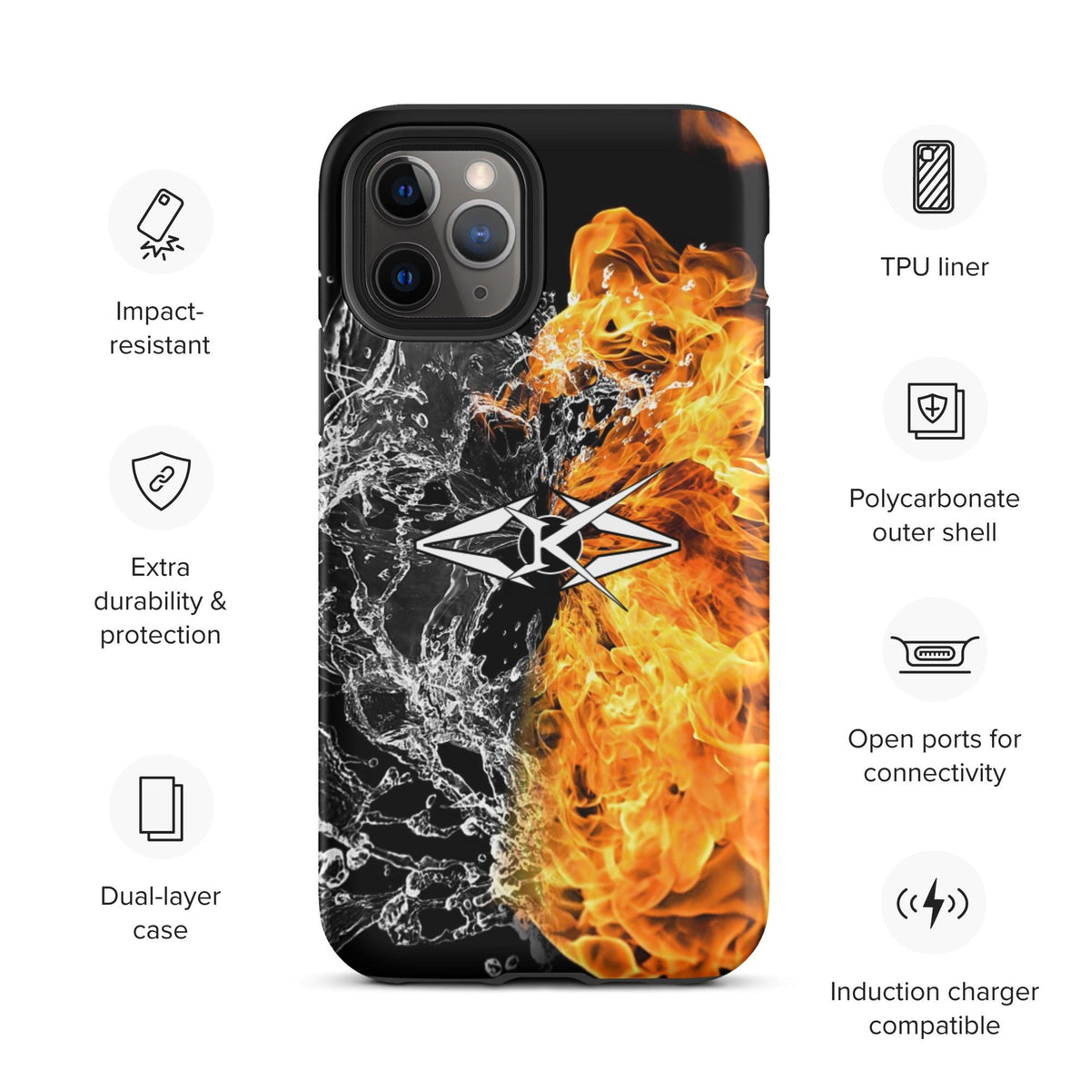Tough iPhone case - Fire & Ice - VYBRATIONAL KREATORS®