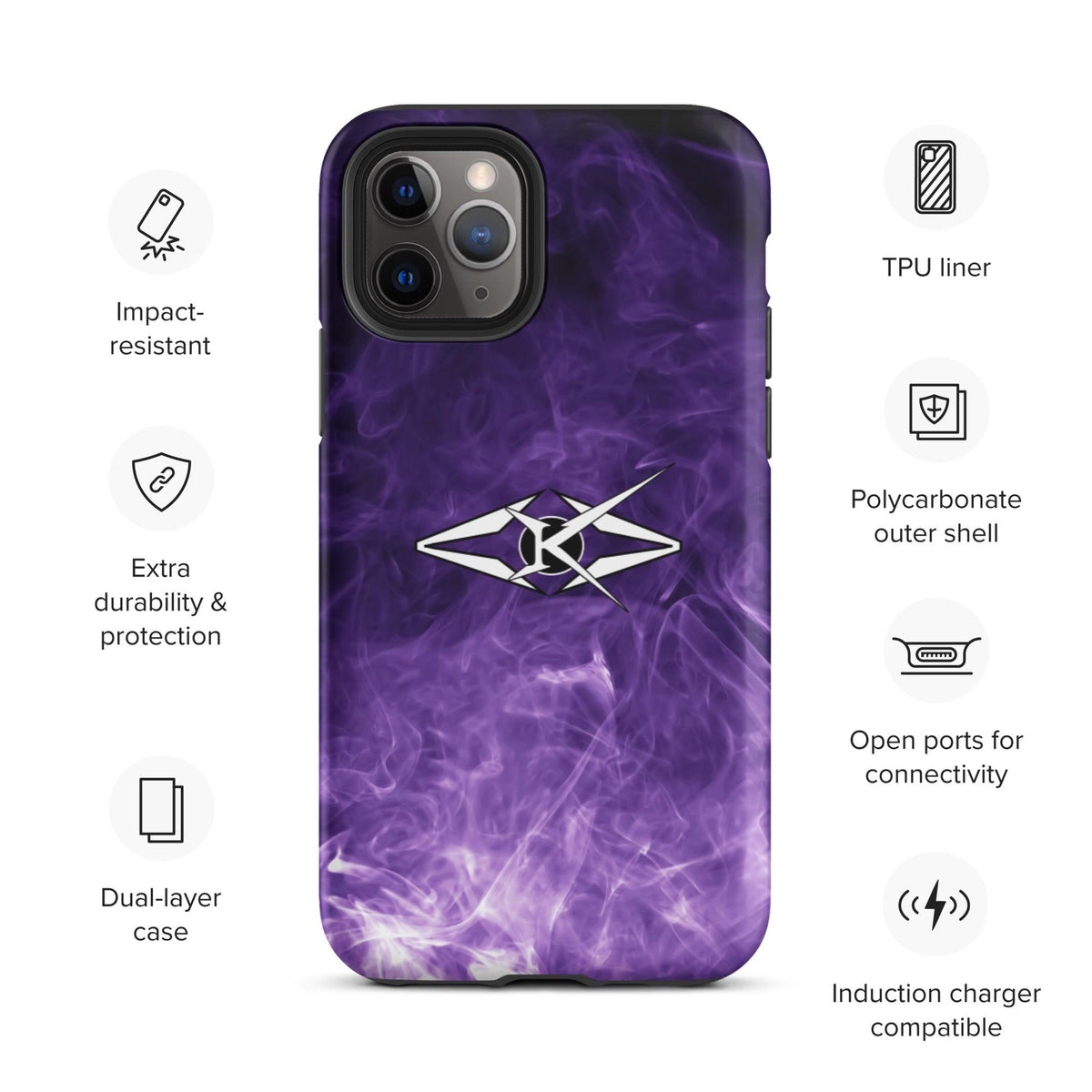 Tough Premium iPhone case - Purple - VYBRATIONAL KREATORS®