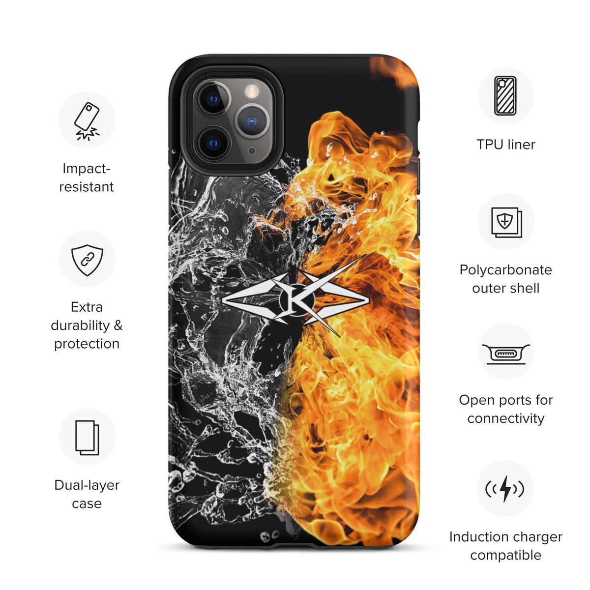 Tough iPhone case - Fire & Ice - VYBRATIONAL KREATORS®