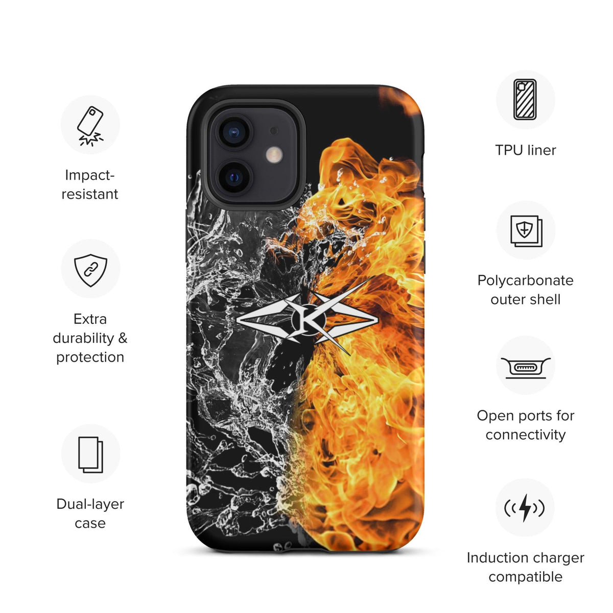 Tough iPhone case - Fire & Ice - VYBRATIONAL KREATORS®