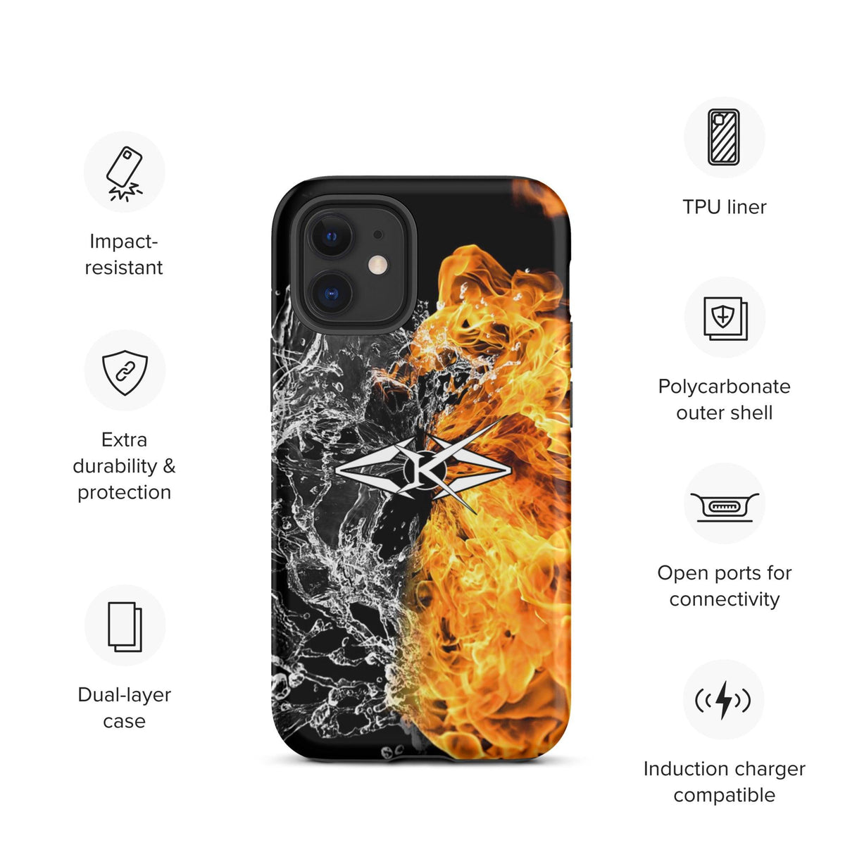 Tough iPhone case - Fire & Ice - VYBRATIONAL KREATORS®