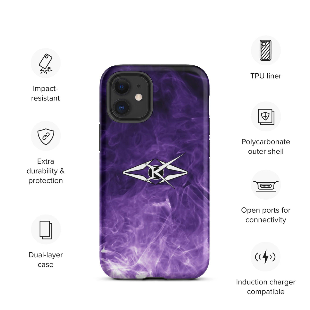 Tough Premium iPhone case - Purple - VYBRATIONAL KREATORS®