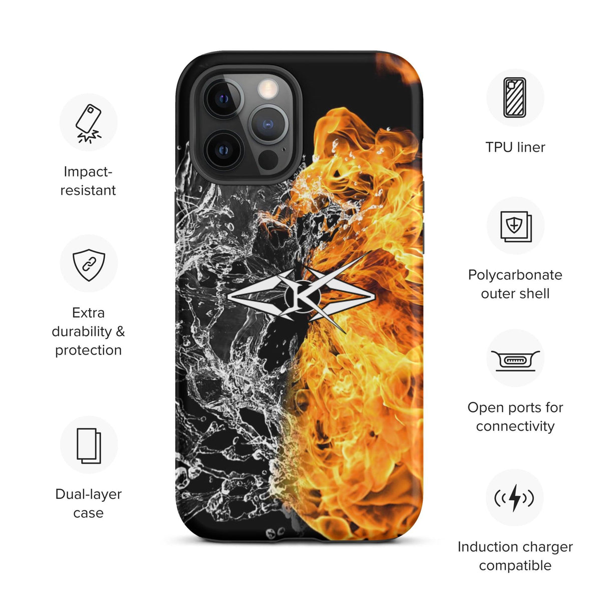 Tough iPhone case - Fire & Ice - VYBRATIONAL KREATORS®