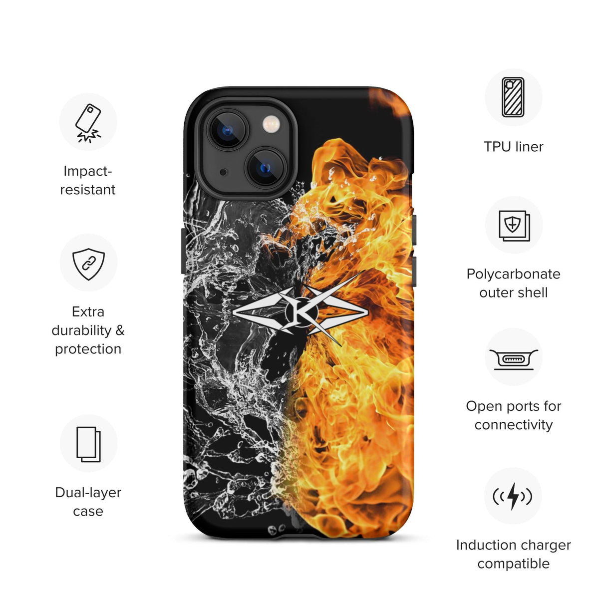 Tough iPhone case - Fire & Ice - VYBRATIONAL KREATORS®