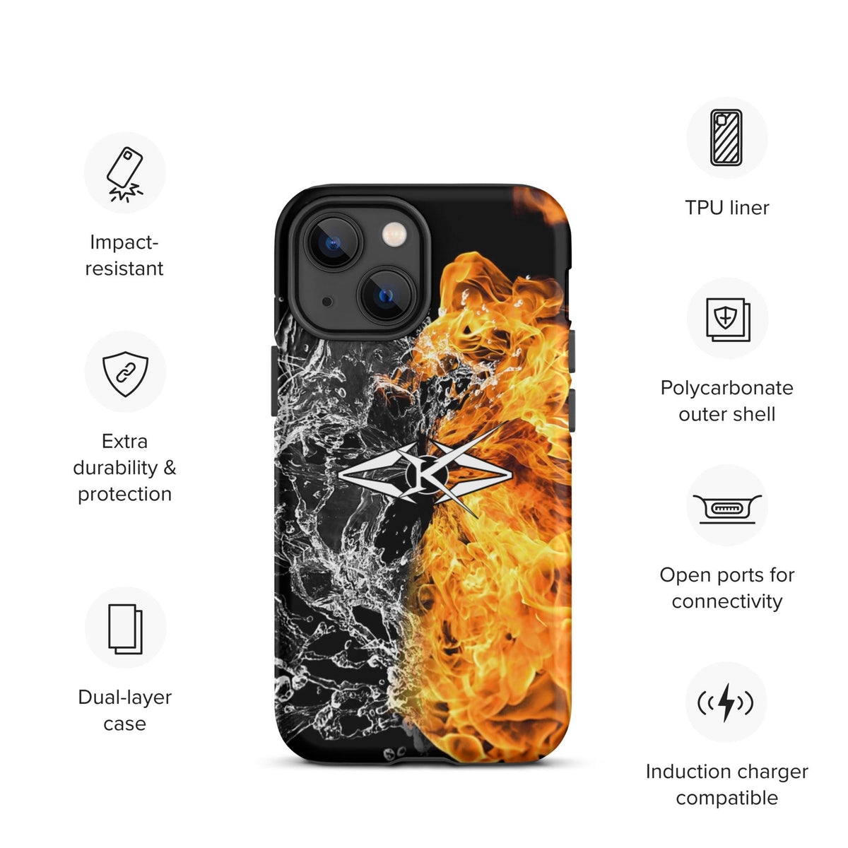 Tough iPhone case - Fire & Ice - VYBRATIONAL KREATORS®