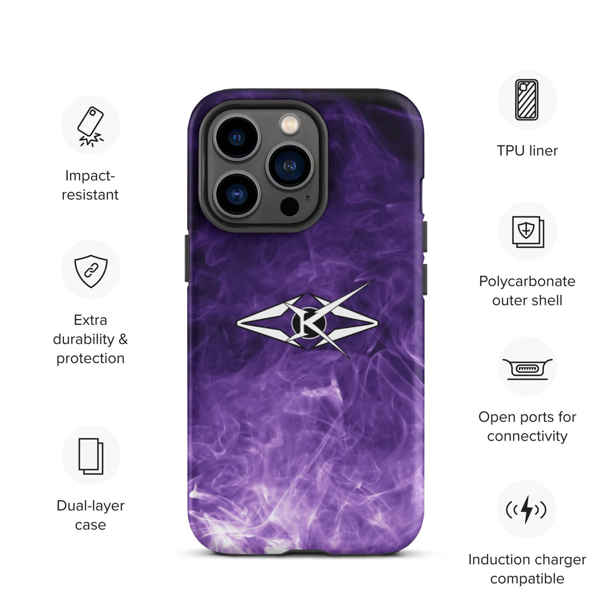 Tough Premium iPhone case - Purple - VYBRATIONAL KREATORS®