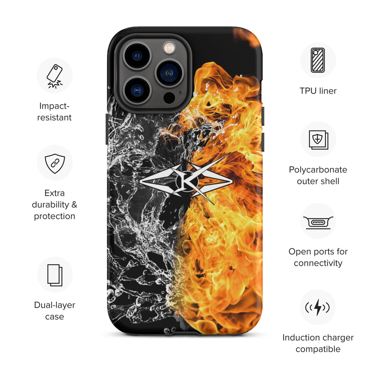 Tough iPhone case - Fire & Ice - VYBRATIONAL KREATORS®