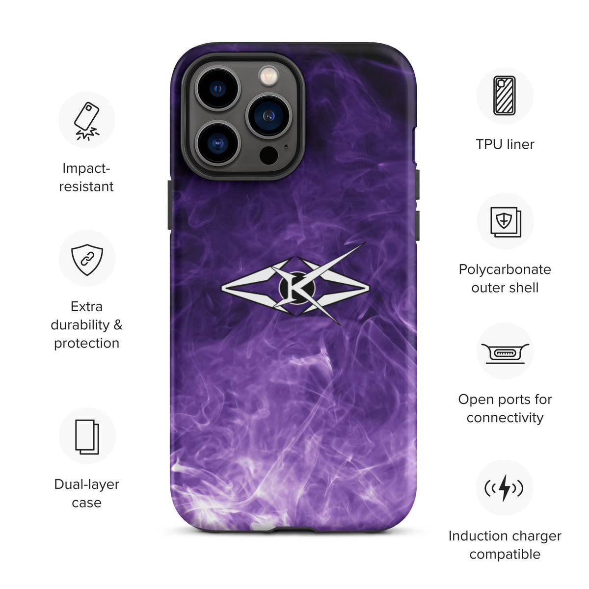 Tough Premium iPhone case - Purple - VYBRATIONAL KREATORS®