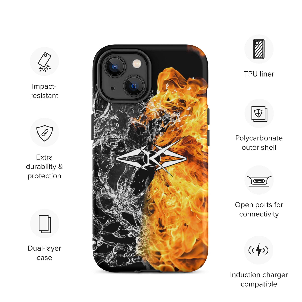 Tough iPhone case - Fire & Ice - VYBRATIONAL KREATORS®