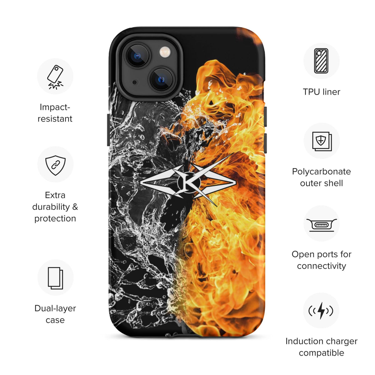 Tough iPhone case - Fire & Ice - VYBRATIONAL KREATORS®