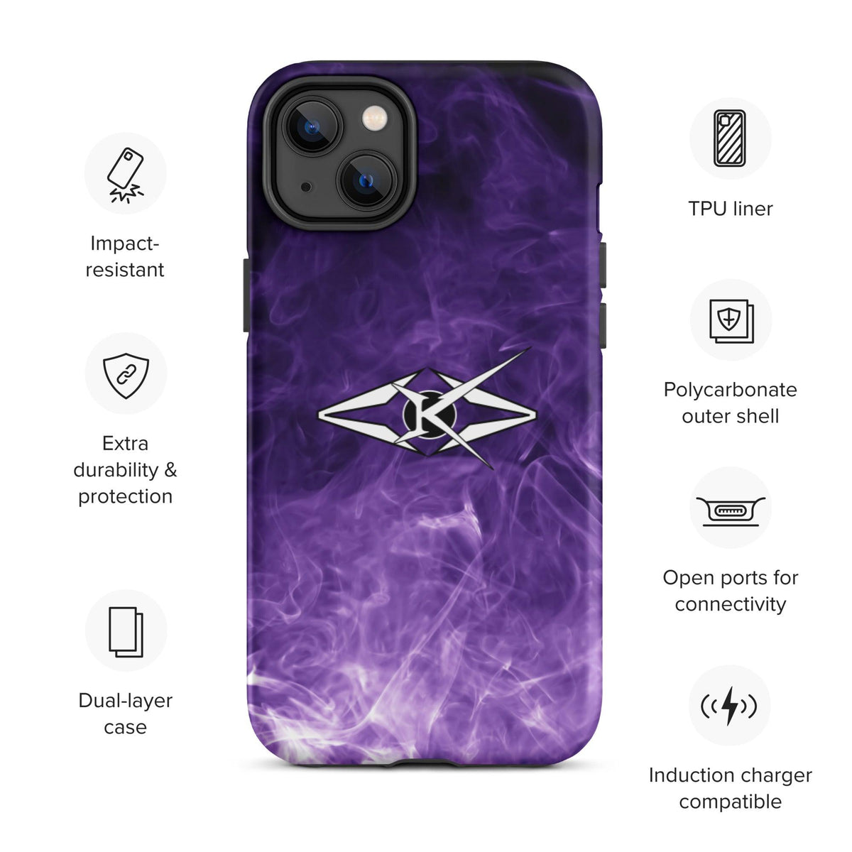 Tough Premium iPhone case - Purple - VYBRATIONAL KREATORS®