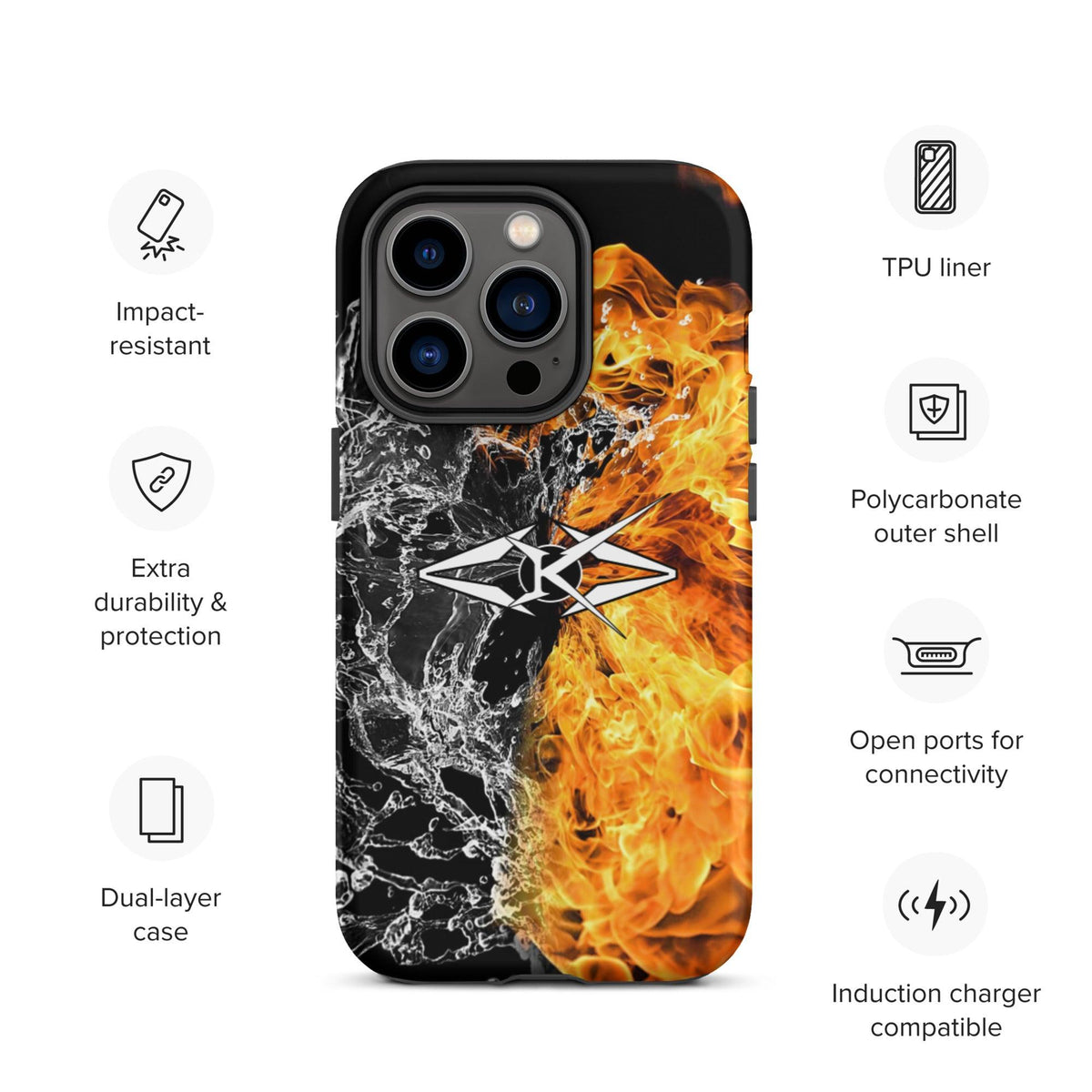 Tough iPhone case - Fire & Ice - VYBRATIONAL KREATORS®