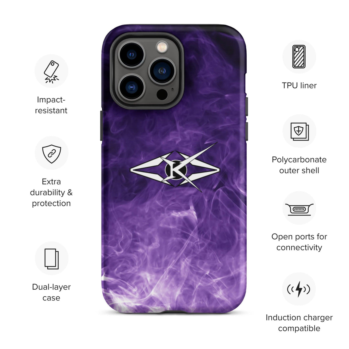 Tough Premium iPhone case - Purple - VYBRATIONAL KREATORS®