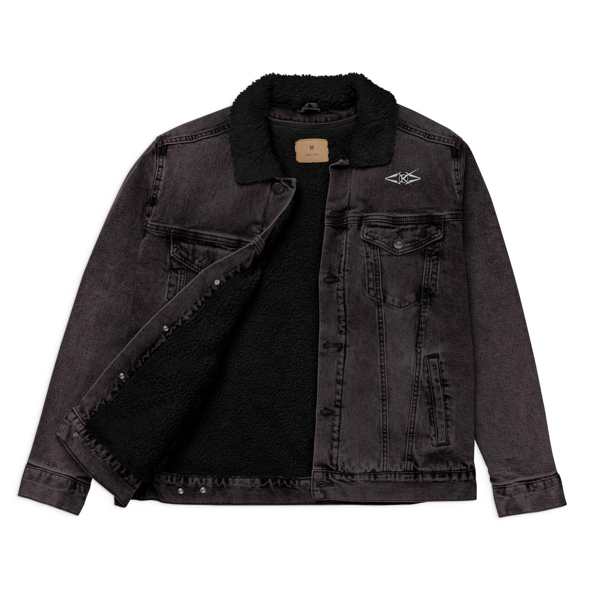 Men's denim sherpa jacket - VYBRATIONAL KREATORS®