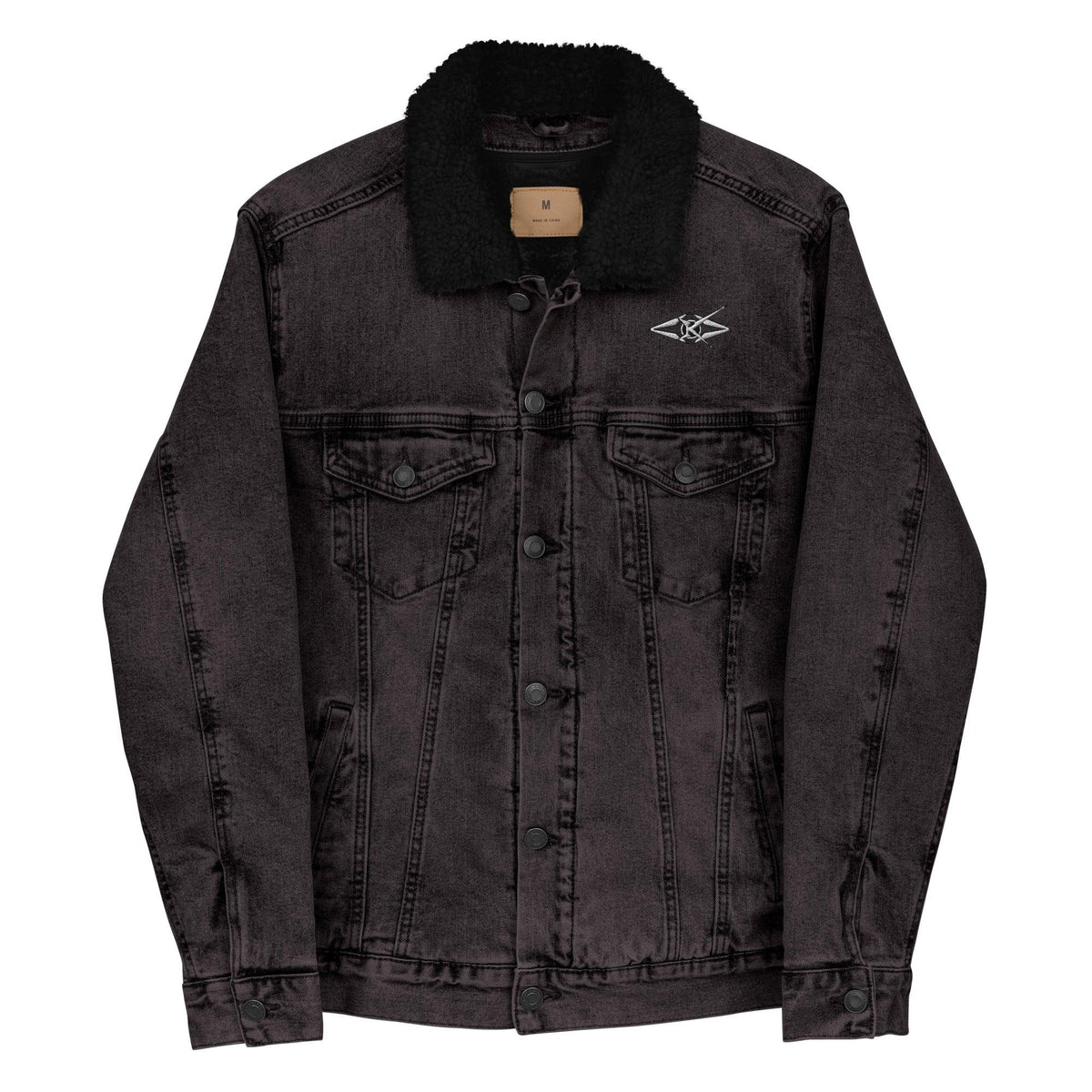 Men's denim sherpa jacket - VYBRATIONAL KREATORS®