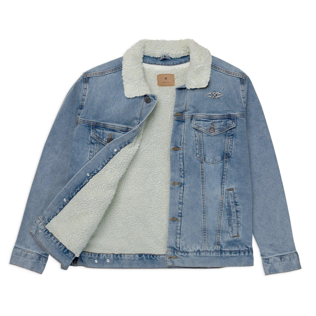 Men's denim sherpa jacket - VYBRATIONAL KREATORS®