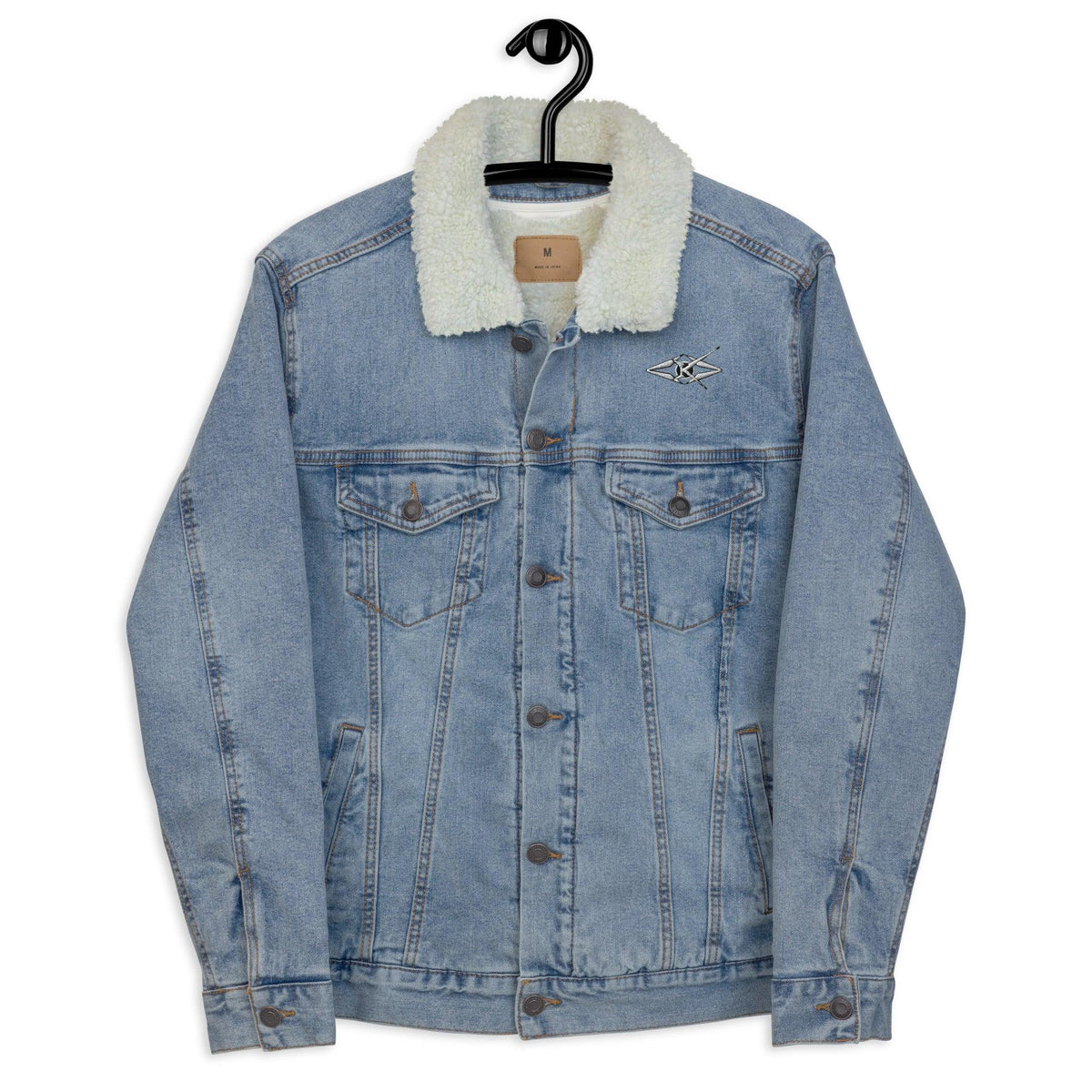 Men's denim sherpa jacket - VYBRATIONAL KREATORS®