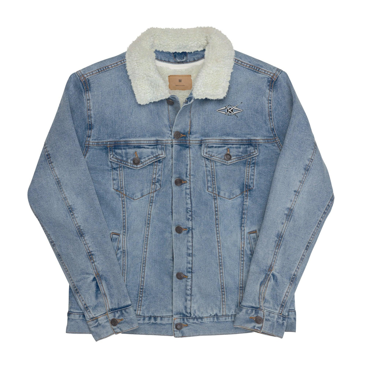 Men's denim sherpa jacket - VYBRATIONAL KREATORS®