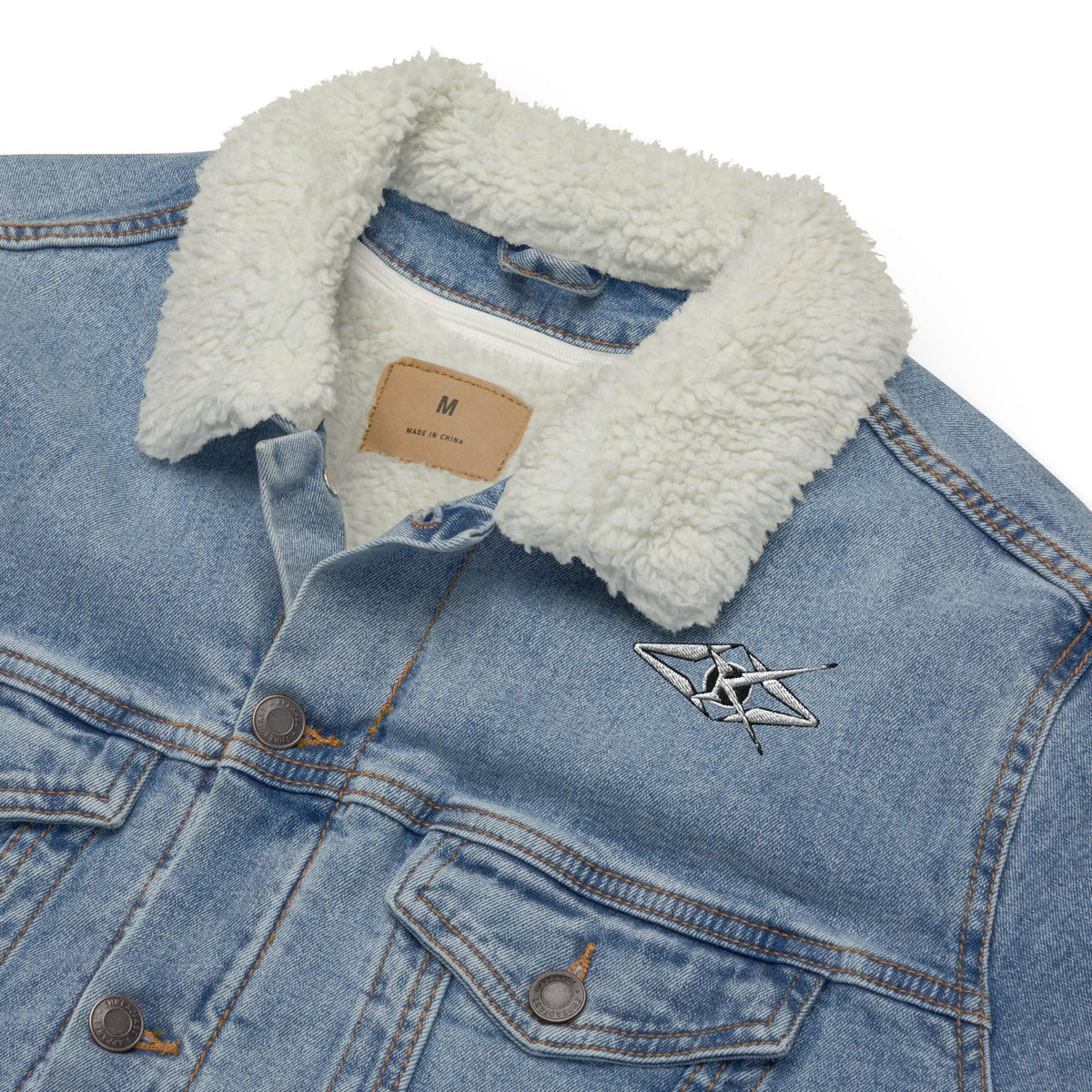 Men's denim sherpa jacket - VYBRATIONAL KREATORS®
