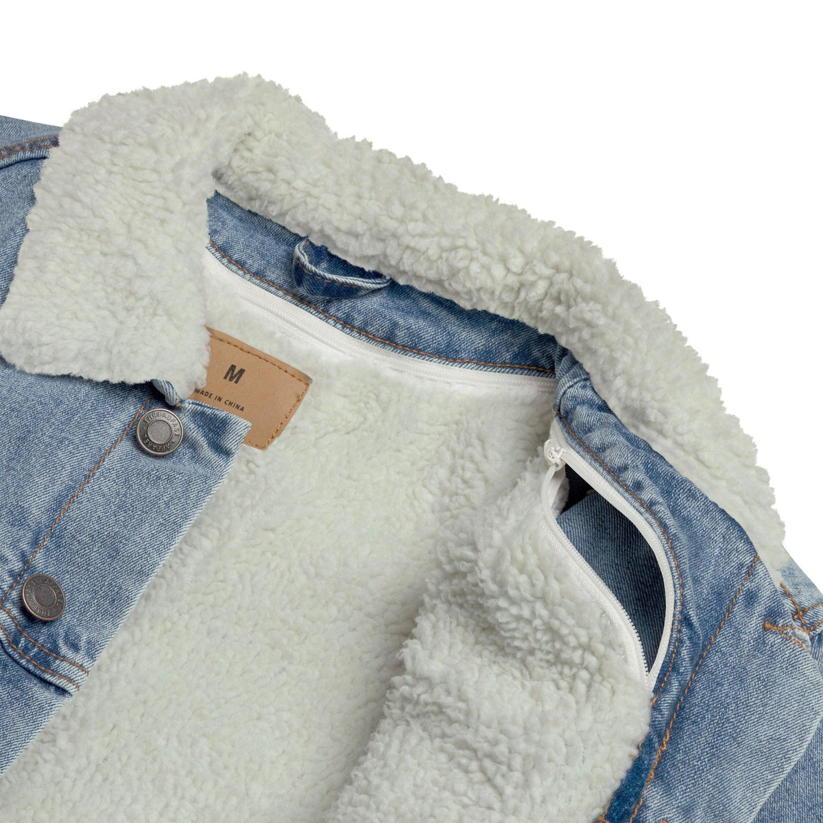 Men's denim sherpa jacket - VYBRATIONAL KREATORS®