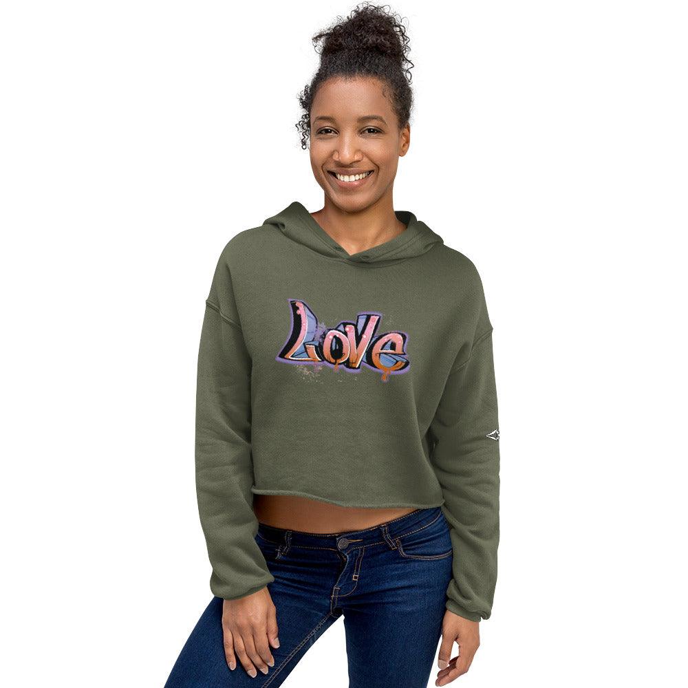 LOVE Crop Hoodie - VYBRATIONAL KREATORS®