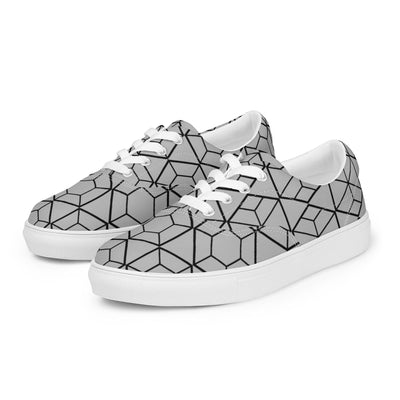 Women’s lace-up silver shoes - VYBRATIONAL KREATORS®