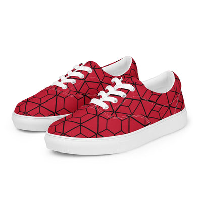 Women’s lace-up Red shoes - VYBRATIONAL KREATORS®